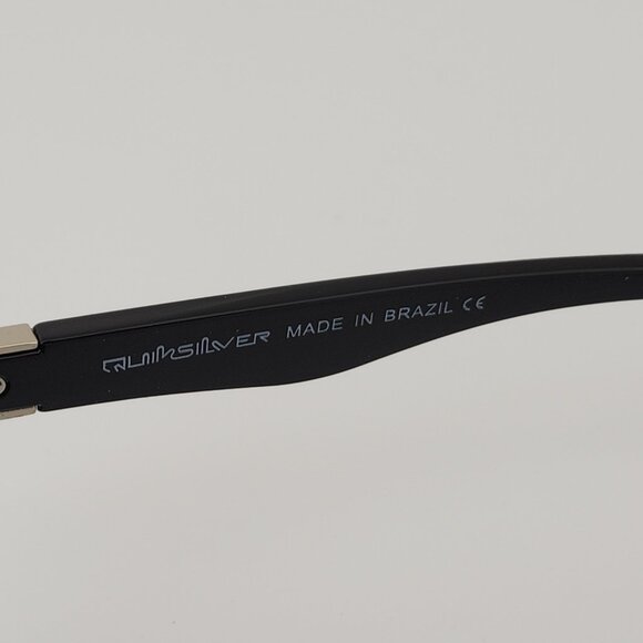 Quiksilver Round Flat Lens Sunglasses Gloss Black Frame Blue-Mirror Lens NEW Q24 - Picture 10 of 11